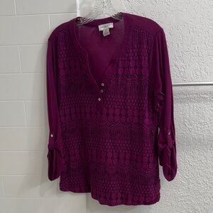 Liz Claiborne Plum Textured Blouse